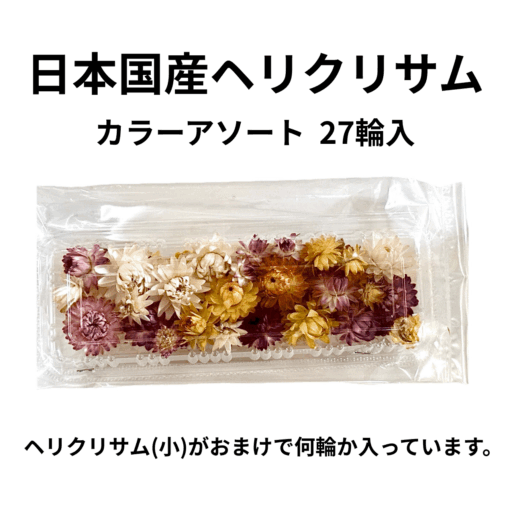 ドライフラワー花材 天然素材 ヘリクリサム（カイガラソウ）27輪入 (お楽しみサイズ・カラーアソート)