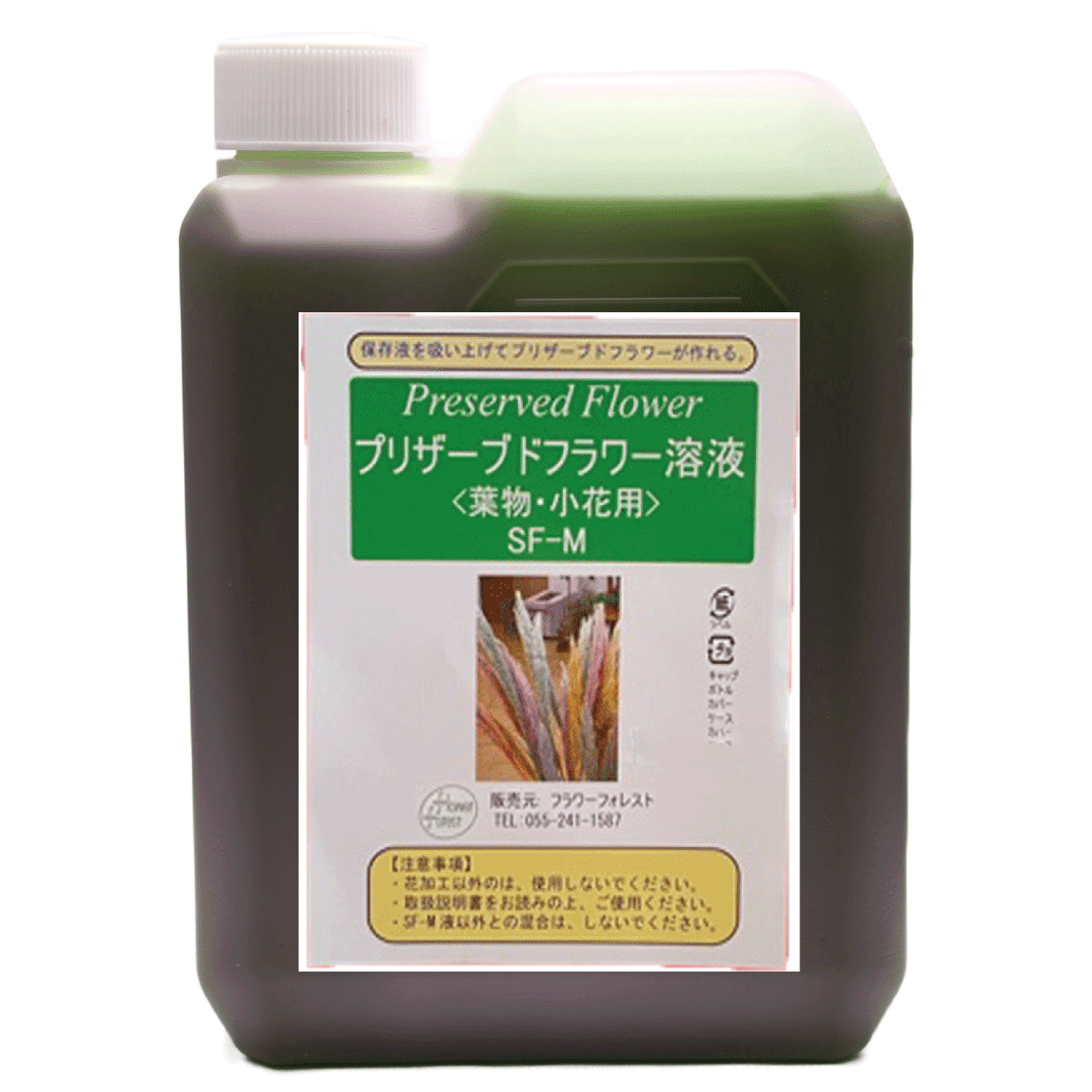 プリザーブドフラワー吸上げ液 【葉物（リーフ）・小花専用】 SF-M液 内容量：1L