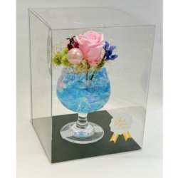 Alternative view of 【フラワーカクテル】プリザーブドフラワー ハイブリッドフラワーギフト ブルーハワイグラスフラワーC
