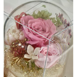 Alternative view of 【フラワーカクテル】プリザーブドフラワー ハイブリッドフラワーギフト オリジナルガラスドームA