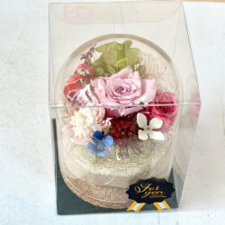 Alternative view of 【フラワーカクテル】プリザーブドフラワー ハイブリッドフラワーギフト オリジナルガラスドームB