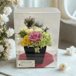 【YMK】プリザーブドフラワーギフト 和風アレンジ・和室やお正月、玄関先にもピッタリ（陶器）