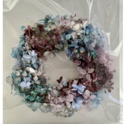 【YMK】プリザーブドフラワーギフト　あじさいリース パープルセット 日本国産あじさいのプリザーブドフラワーを使用