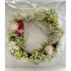 【YMK】プリザーブドフラワーギフト　あじさいリース グリーンセット 日本国産あじさいのプリザーブドフラワーを使用