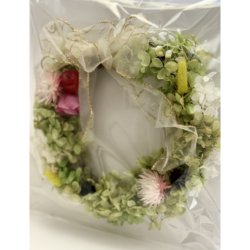 Alternative view of 【YMK】プリザーブドフラワーギフト　あじさいリース グリーンセット 日本国産あじさいのプリザーブドフラワーを使用