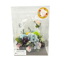 【マコルベ】プリザーブドフラワー 2way フラワーギフトバート付きワイヤーフレームアレンジ