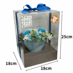 Alternative view of 【マコルベ】プリザーブドフラワー スカイブルーローズアレンジ