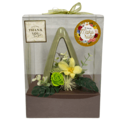 【マコルベ】プリザーブドフラワー グリーントライアングルタワー