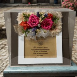 【ピーナッツフラワーショップ】プリザーブドフラワー フォトフレーム フォトフレームシングル